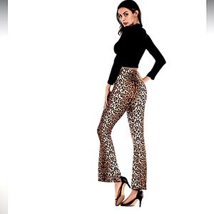 Forever 21+ leopard print flare leg stretch pants size 3x